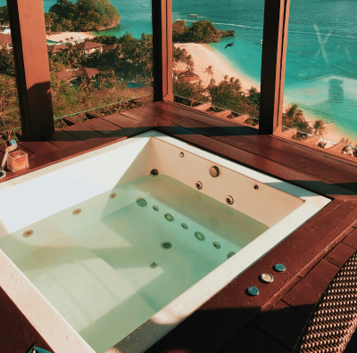 hot tub beach view