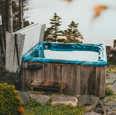 hot tub with view